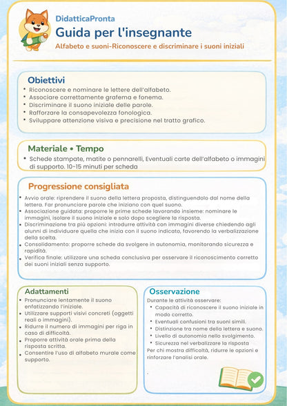 Alfabeto e suoni 1ª primaria – Primi suoni e lettere