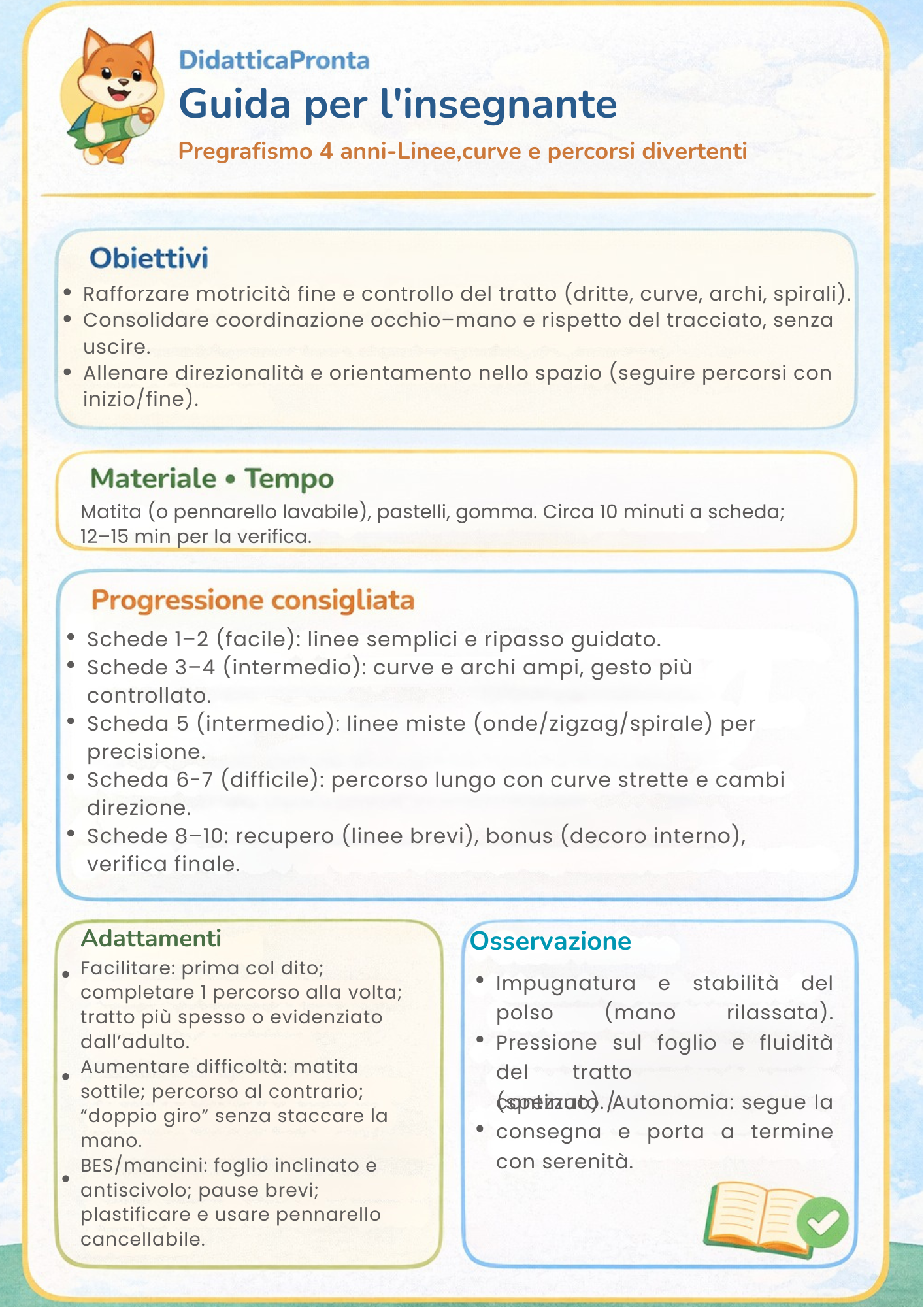 Pregrafismo 4 anni – linee, curve e percorsi divertenti