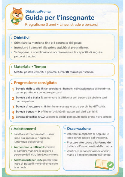 Pregrafismo 3 anni - Prime linee, strade e percorsi