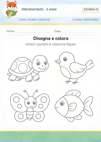 Pregrafismo 3 anni - Prime linee, strade e percorsi