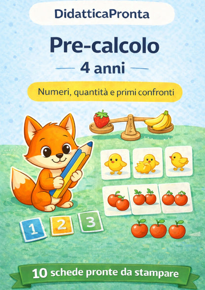 Pre-calcolo 4 anni – Numeri, quantità e primi confronti