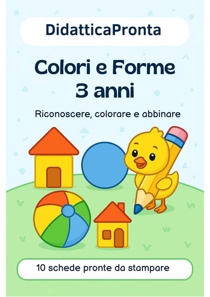 Colori e forme 3 anni – riconoscere, colorare e abbinare