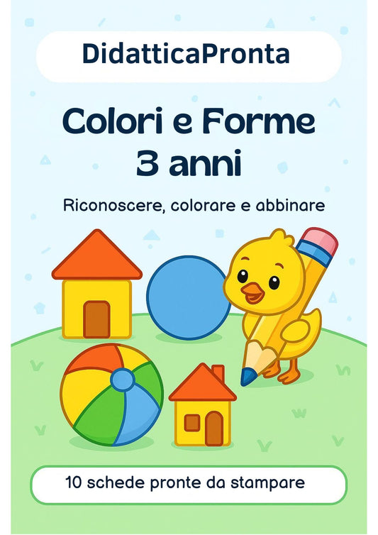 Colori e forme 3 anni – riconoscere, colorare e abbinare