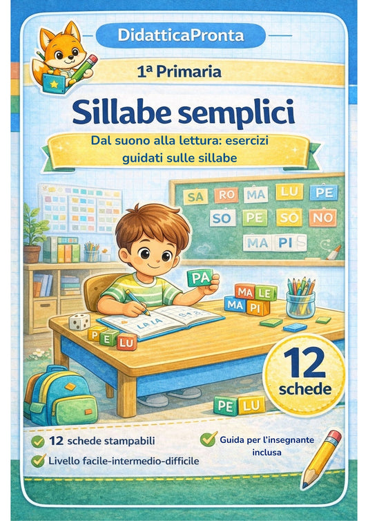 Sillabe semplici 1ª primaria – Dal suono alla lettura