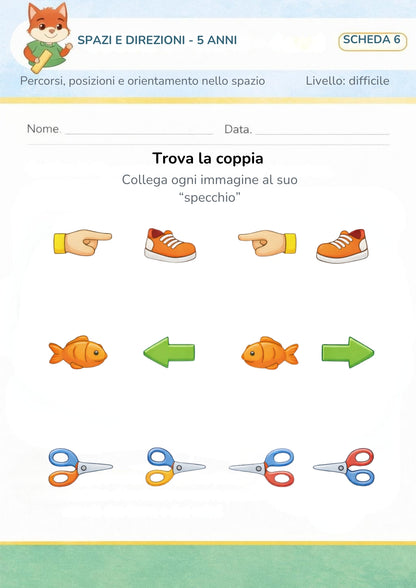 Spazi e direzioni 5 anni – Percorsi, posizioni e orientamento nello spazio