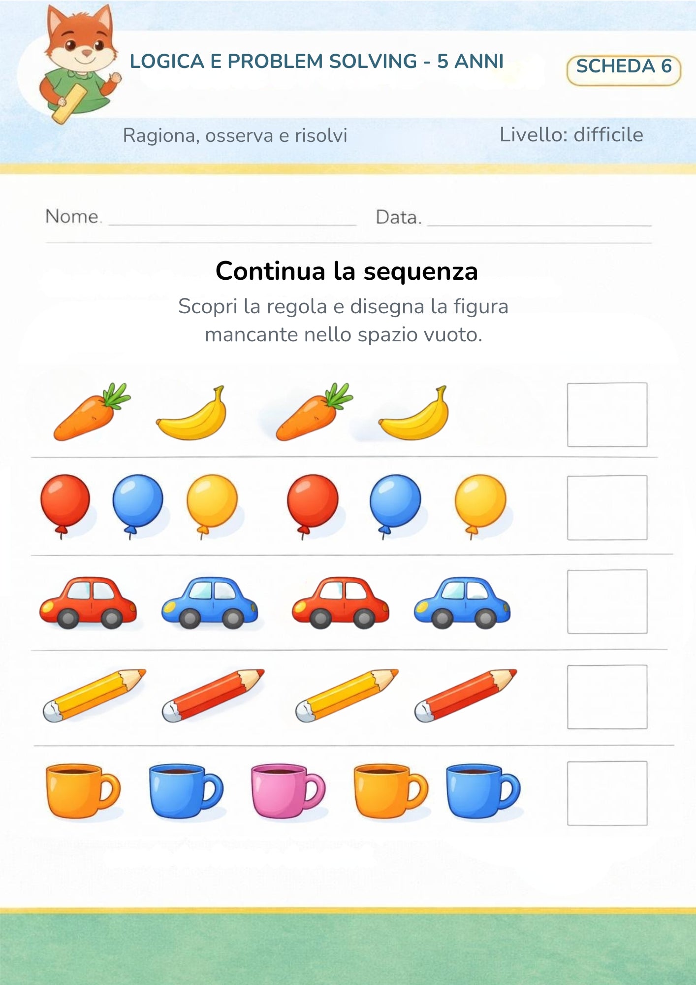 Logica e Problem Solving 5 anni – Ragiona, osserva e risolvi