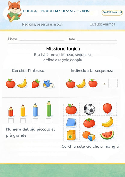 Logica e Problem Solving 5 anni – Ragiona, osserva e risolvi