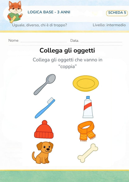 Logica base 3 anni – uguale, diverso e chi è di troppo?