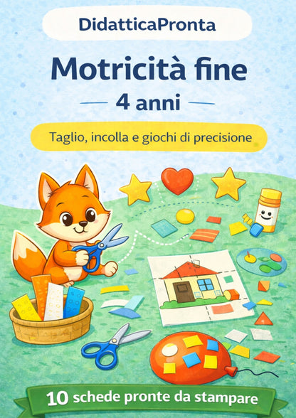 Motricità fine 4 anni – taglio, incolla e giochi di precisione